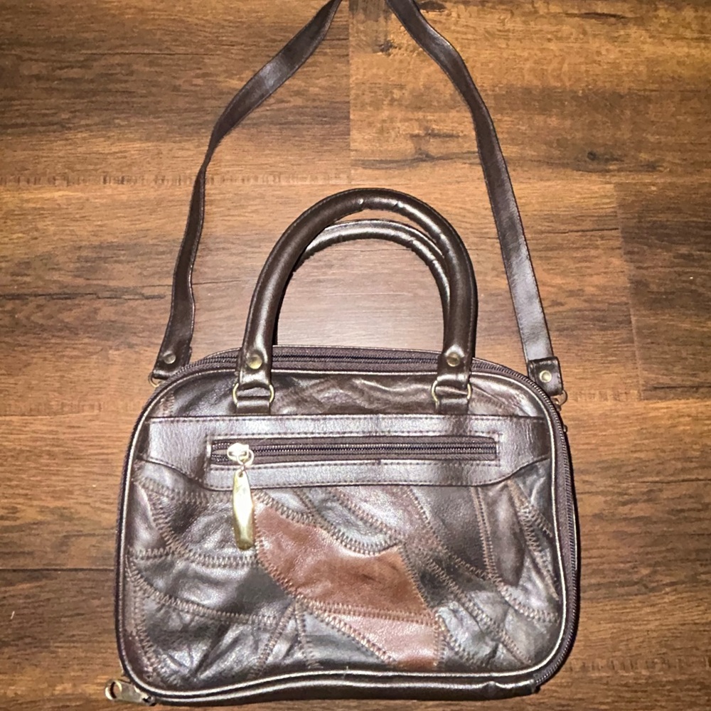 Leather Patchwork Crossbody - image 1